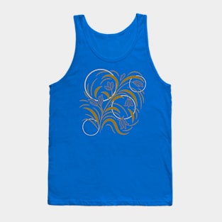 Abstract folk floral art. Flowers print, poster. Tank Top